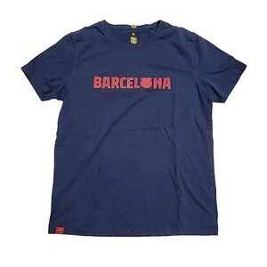 FCB Barcelona Blue Short-Sleeve Athleisure Athletic Soccer T-Shirt Men XL
